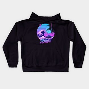 Hokusai vaporwave Kids Hoodie